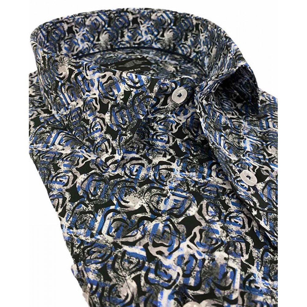 VERSACE 19V69 ABBIGLIAMENTO SPORTIVO SRL ΠΟΥΚΑΜΙΣΟ SLIM FIT 11.27 CATANIA ΜΠΛΕ-ΜΑΥΡΟ-ΜΠΕΖ-ΛΕΥΚΟ ΣΧΕΔΙΟ